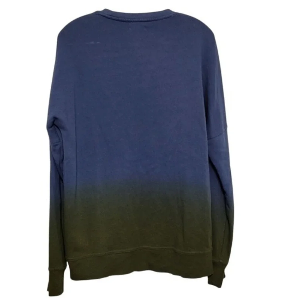 True Religion Men's Sweatshirt World Tour‎ Blue Black Ombre Pullover Size Small